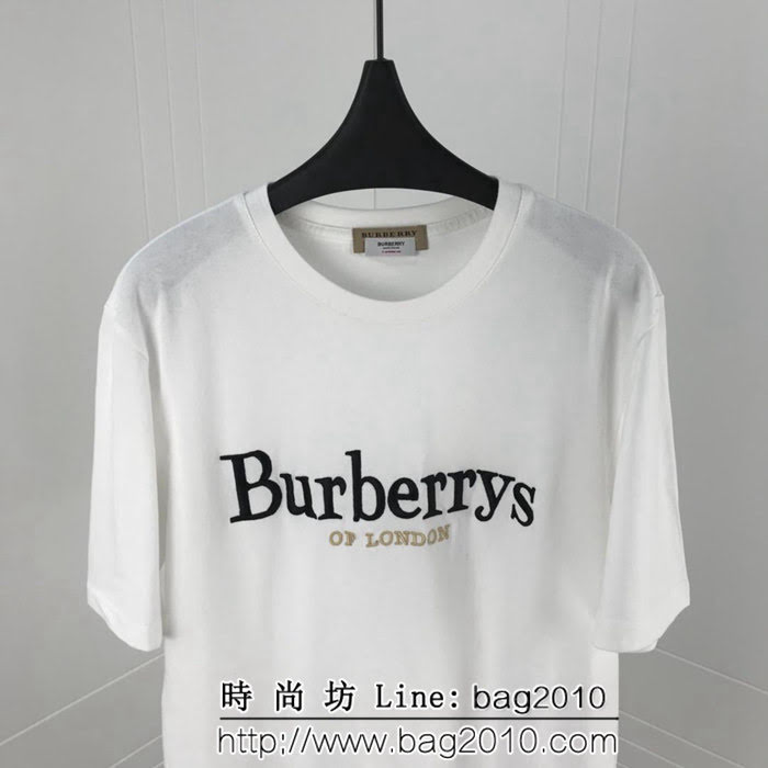 BURBERRY巴寶莉 19ss新款 Bbr字母刺繡 純棉汗布短袖 男女同款 ydi1449